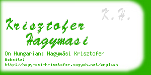 krisztofer hagymasi business card